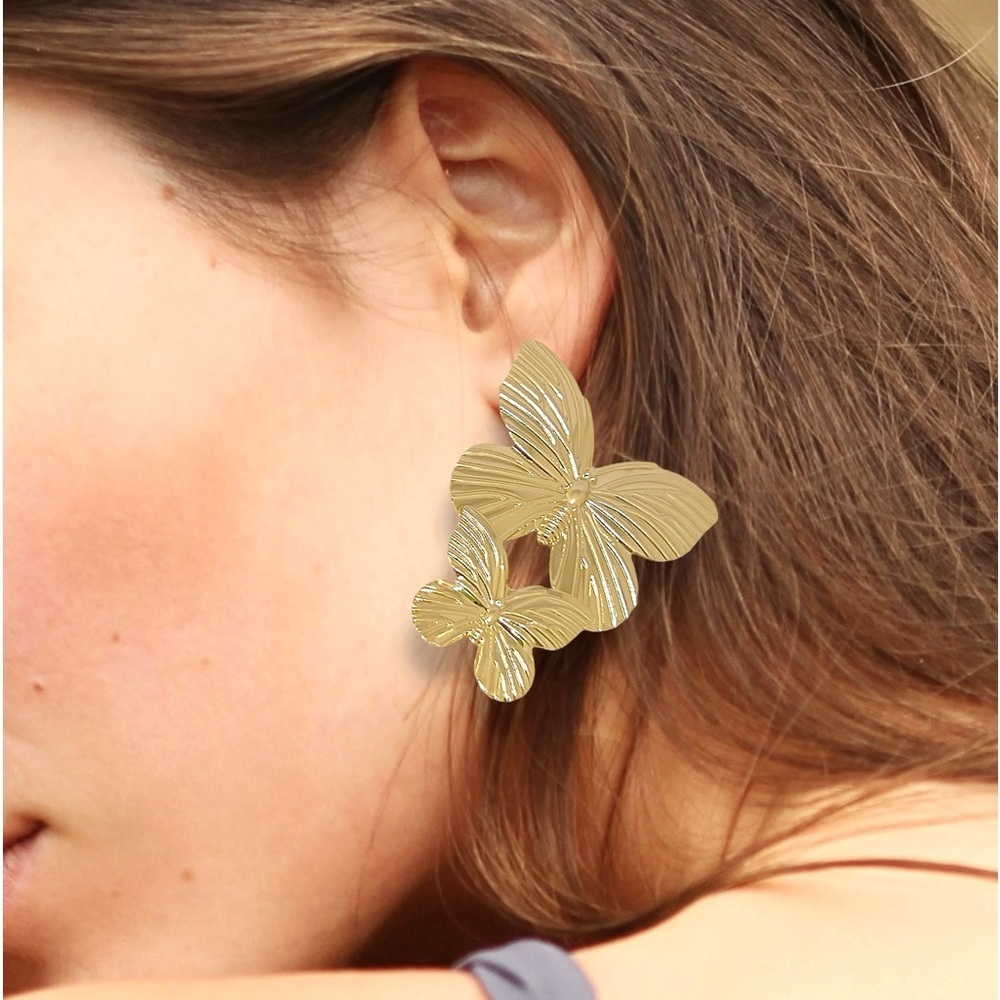 Gold-filled Butterfly Earring Studs
